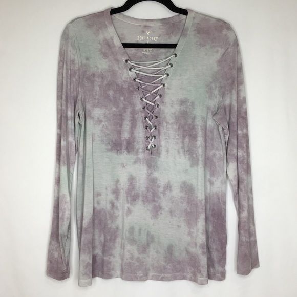 American Eagle Outfitters Tops - AMERICAN EAGLE tie dye soft & sexy long sleeve R4